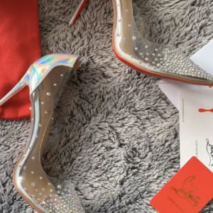 CL Degrastrass 100 crystal-embellished pumps in iridescent