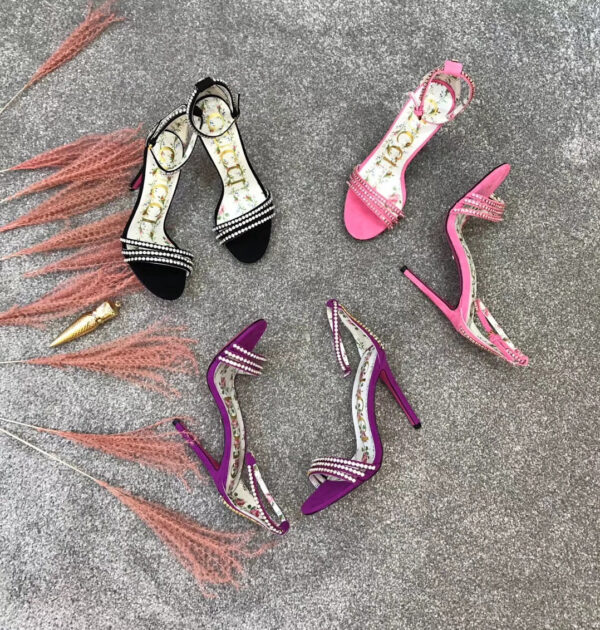 GG llse Embellished Ankle Strap Sandals
