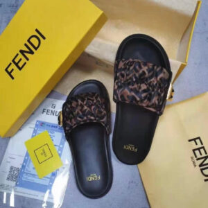 FF Ruched logo-print satin slides