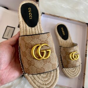 GG Matelassè canvas espadrille sandal