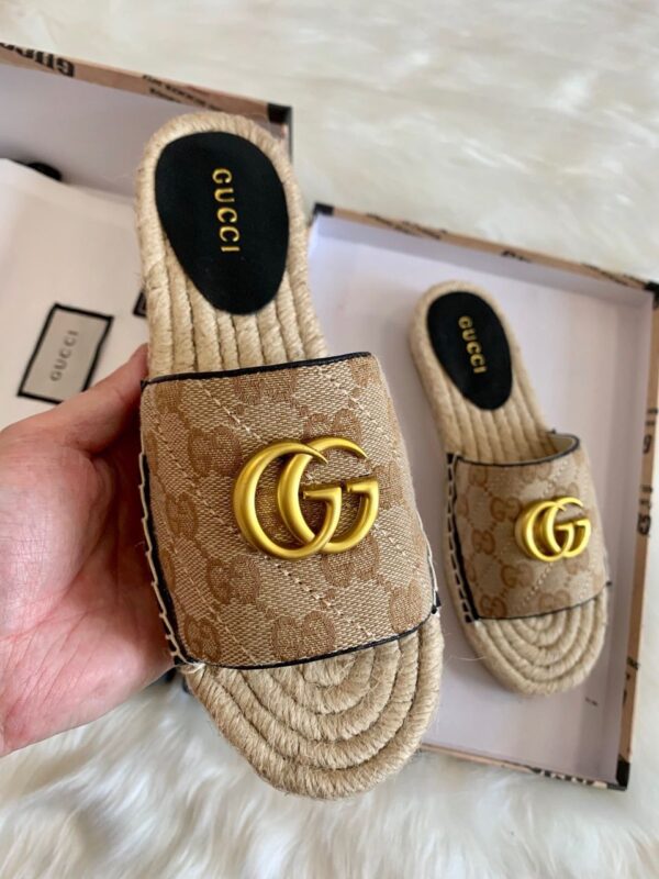GG Matelassè canvas espadrille sandal