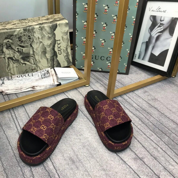 GG lamé slide sandals
