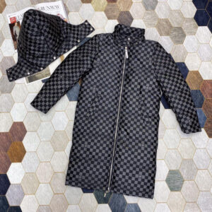 Damier Azur Long Down Jacket