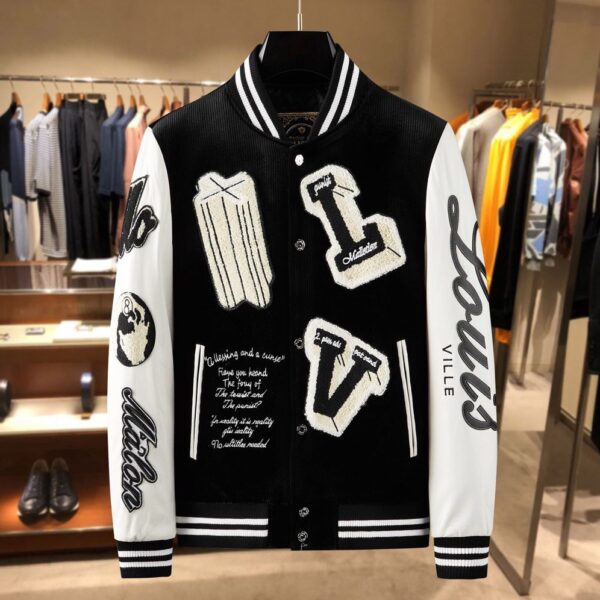 LV Black Varsity Jacket