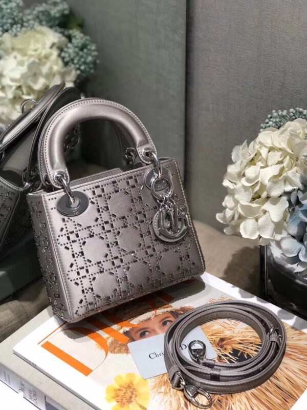 CD Mini Lady ABC Bag (Strass Cannage Satin)