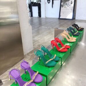BV Dot Embellished Leather Sandals Super A