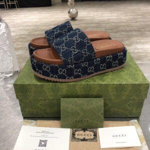 GG Angelina Denim Platform Sandals