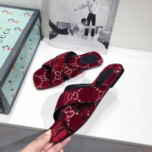 GG velvet slide sandal