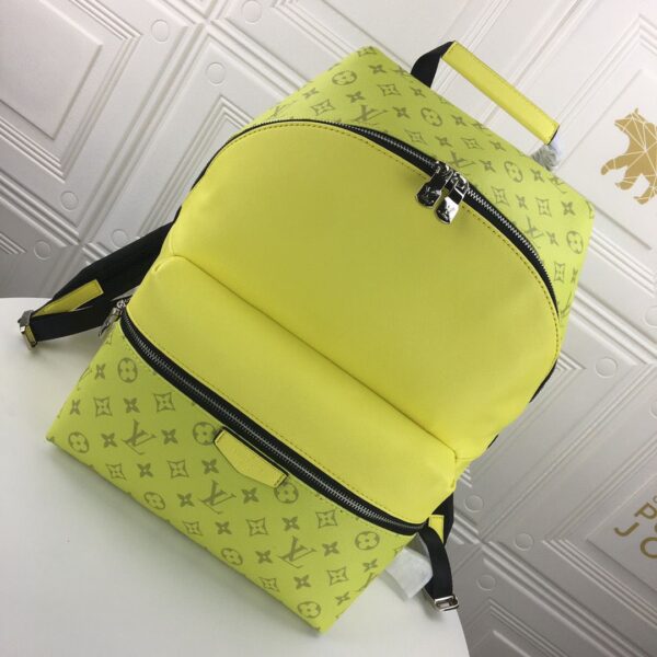 Yellow Monogram Taiga Leather Discovery Backpack