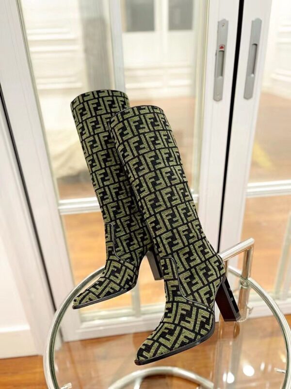 CUT High-heeled FF chenille boots Super A - Image 13
