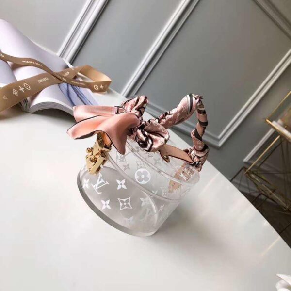 Limited Ed Monogram Plexi Leather Vanity Box Bag - Image 3
