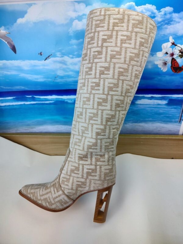 CUT High-heeled FF chenille boots Super A - Image 7
