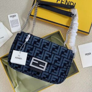 FF Baguette Monogram Chain Shoulder Bag