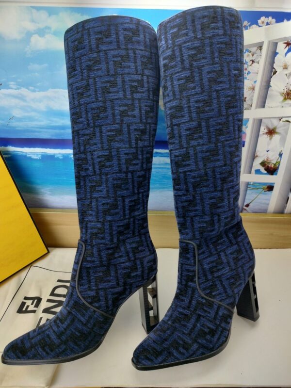 CUT High-heeled FF chenille boots Super A - Image 2