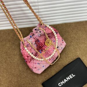 CC Pink Tweed Crossbody Bag