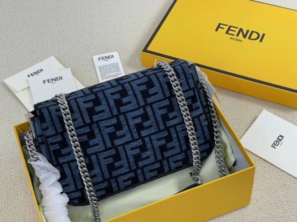 FF Baguette Monogram Chain Shoulder Bag - Image 6