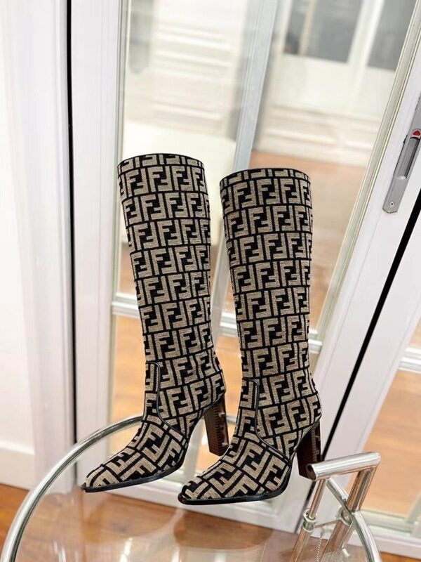 CUT High-heeled FF chenille boots Super A - Image 11