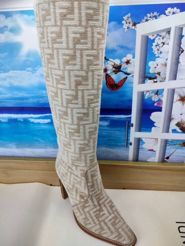 CUT High-heeled FF chenille boots Super A - Image 9