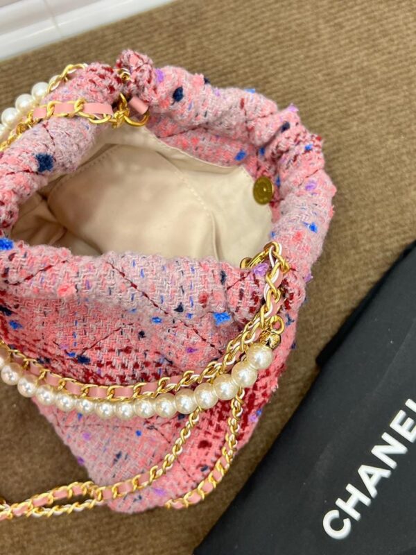 CC Pink Tweed Crossbody Bag - Image 2