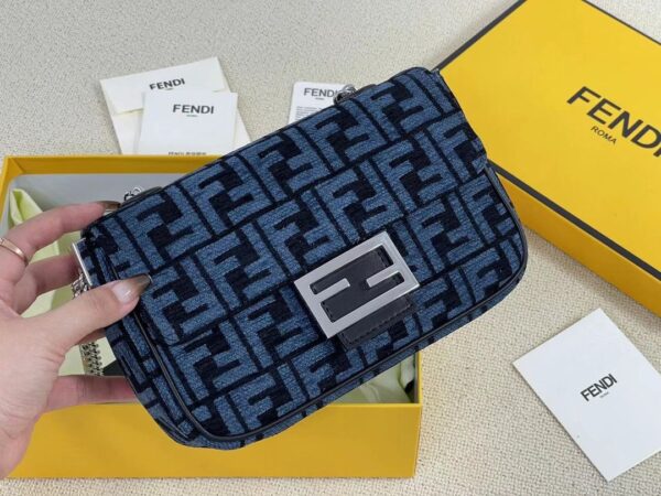 FF Baguette Monogram Chain Shoulder Bag - Image 8