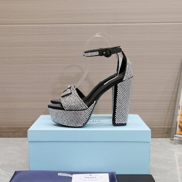 PRDA Satin platform sandals with crystals - Image 8