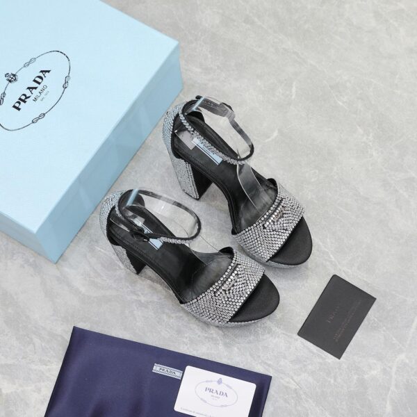 PRDA Satin platform sandals with crystals - Image 9