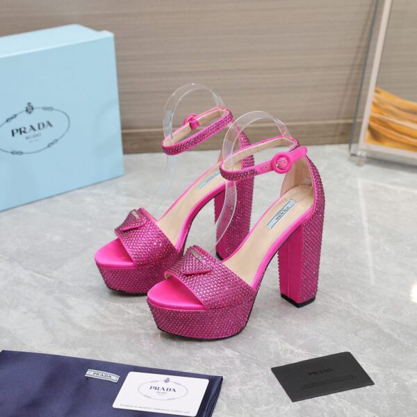 PRDA Satin platform sandals with crystals - Image 2