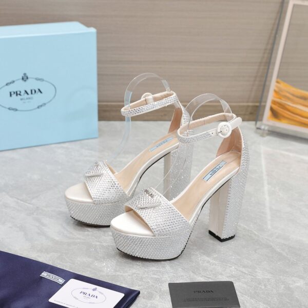 PRDA Satin platform sandals with crystals - Image 4