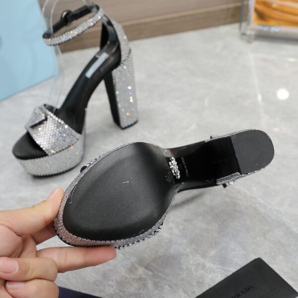 PRDA Satin platform sandals with crystals - Image 11