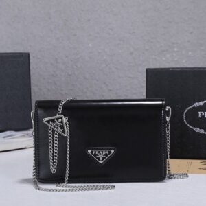 Prda brushed leather shoulder bag