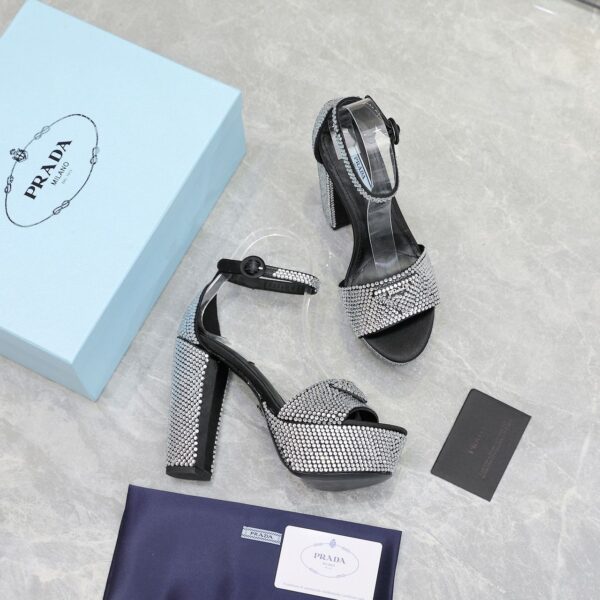PRDA Satin platform sandals with crystals - Image 10