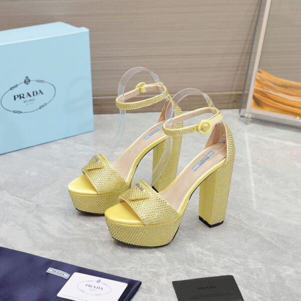 PRDA Satin platform sandals with crystals - Image 3