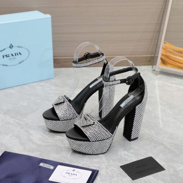 PRDA Satin platform sandals with crystals - Image 7