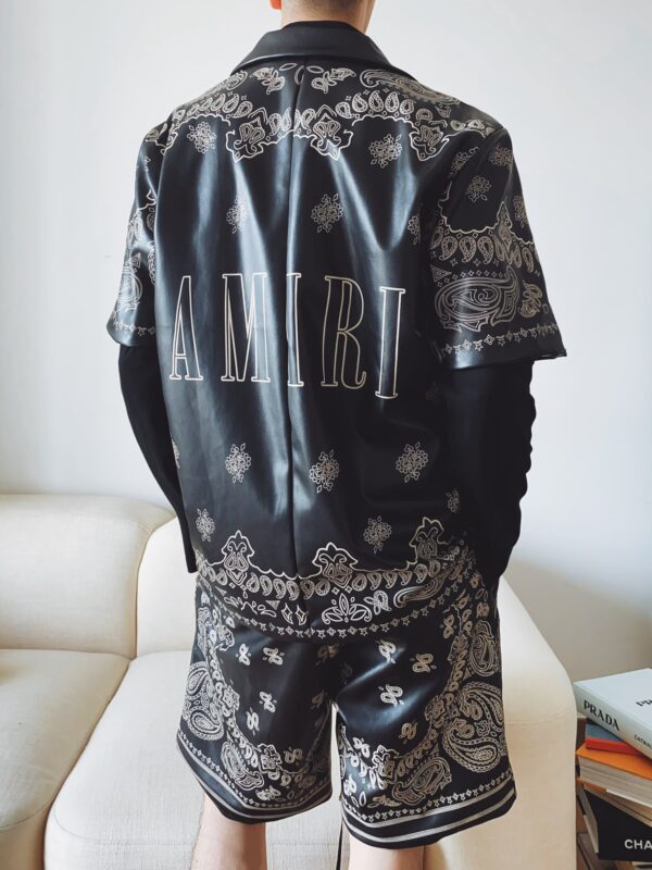 Amiri Leather Shirt & Shorts Set Super A