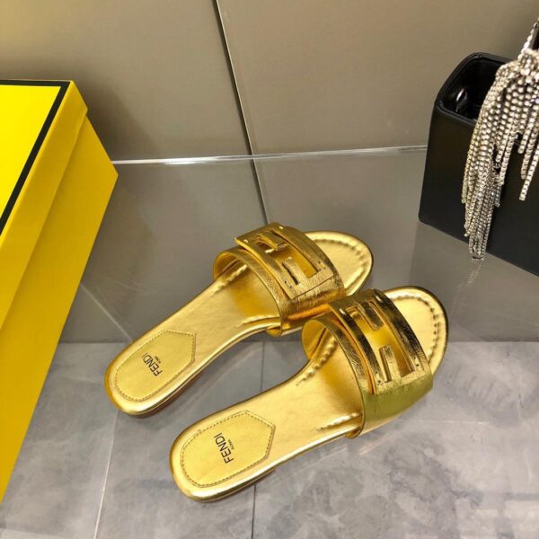 FF Baguette Metallic Leather Sandals - Image 6