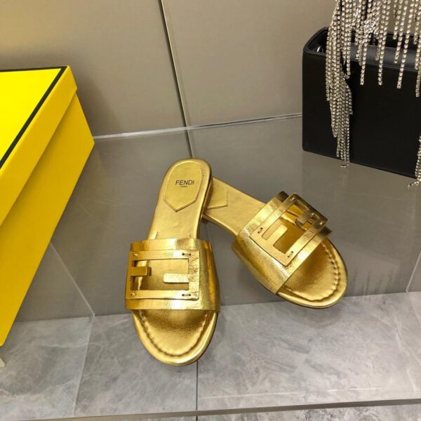 FF Baguette Metallic Leather Sandals - Image 2