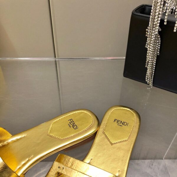 FF Baguette Metallic Leather Sandals - Image 5