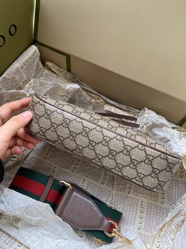 GG Ophidia embellished textured leather-trimmed printed coated-canvas shoulder bag - Image 4