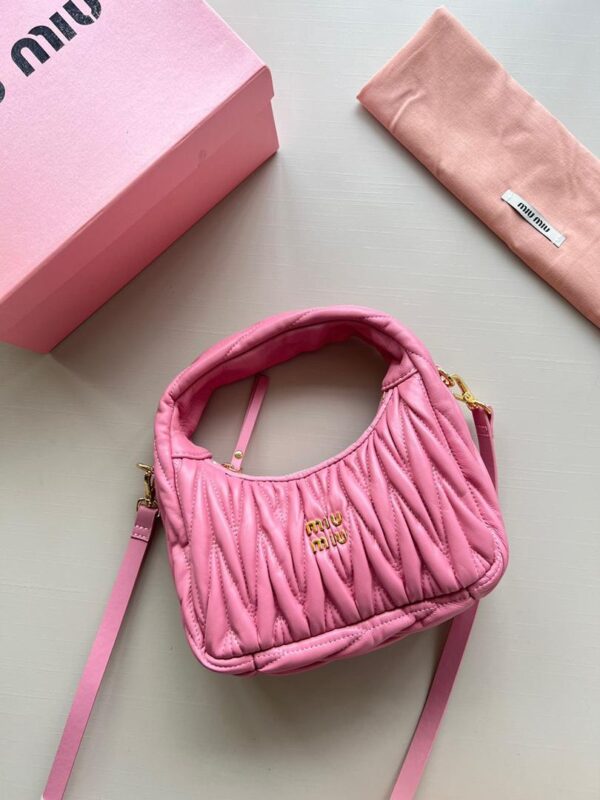 Miu Wander matelassé nappa mini hobo bag - Image 8