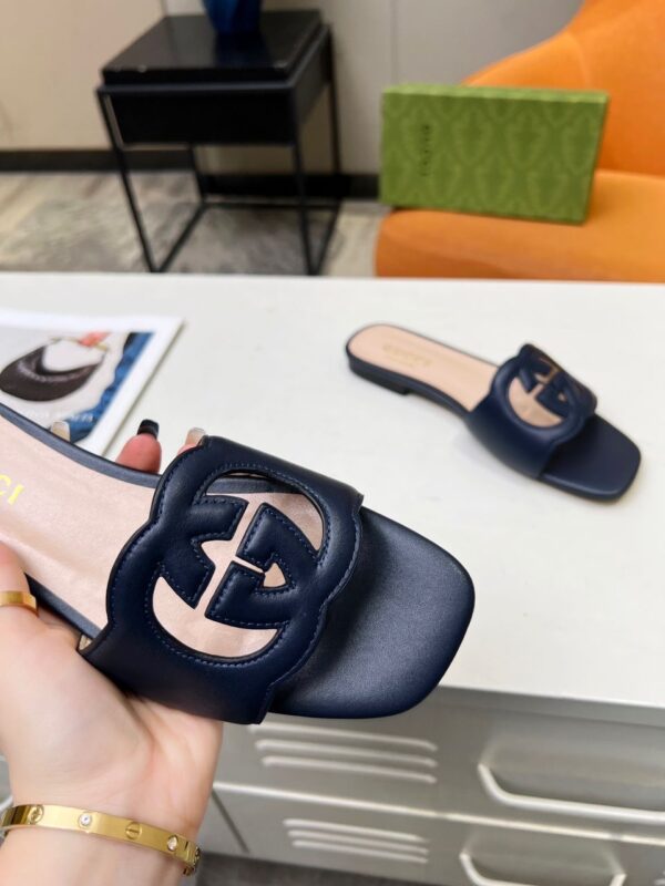 GG Interlocking G Cut Out Slide Sandals - Image 8