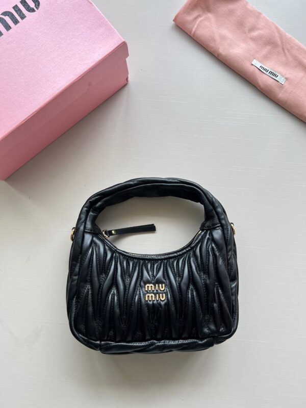 Miu Wander matelassé nappa mini hobo bag - Image 5