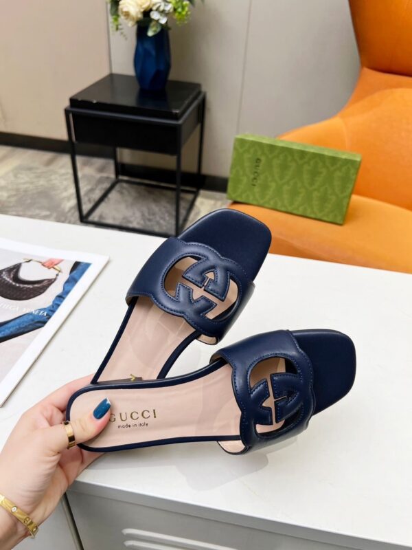 GG Interlocking G Cut Out Slide Sandals - Image 3