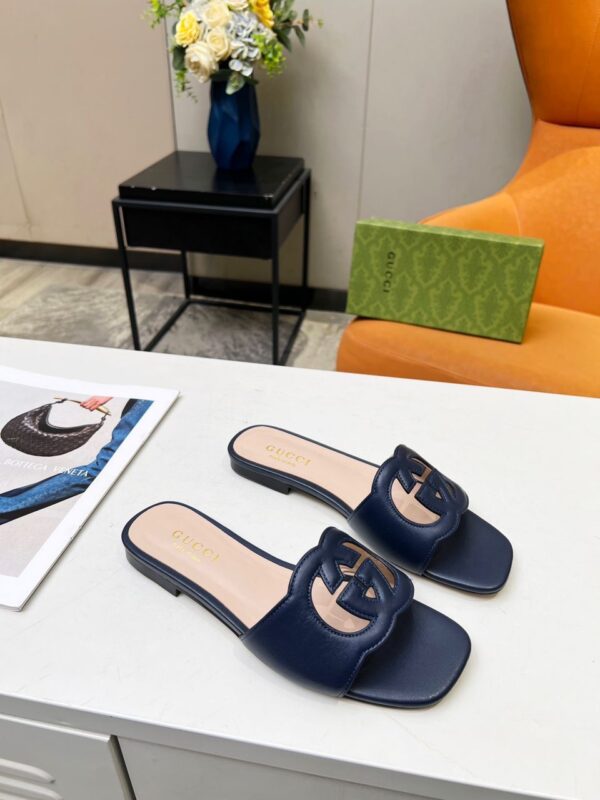 GG Interlocking G Cut Out Slide Sandals - Image 6