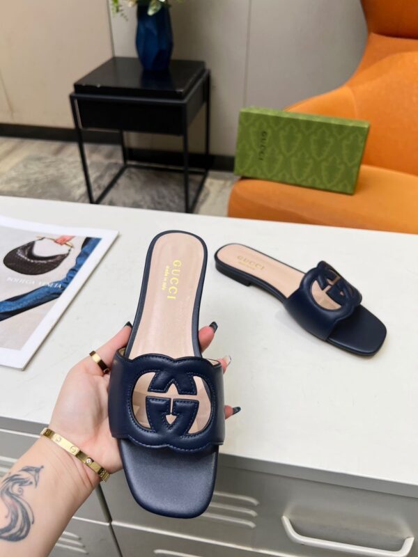 GG Interlocking G Cut Out Slide Sandals - Image 2