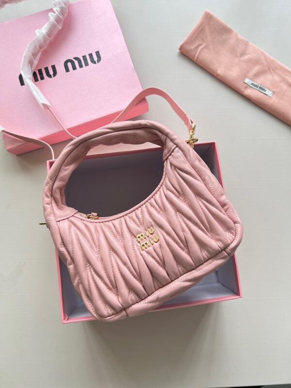 Miu Wander matelassé nappa mini hobo bag - Image 6