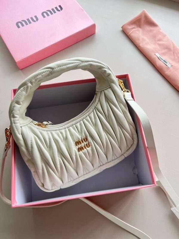 Miu Wander matelassé nappa mini hobo bag