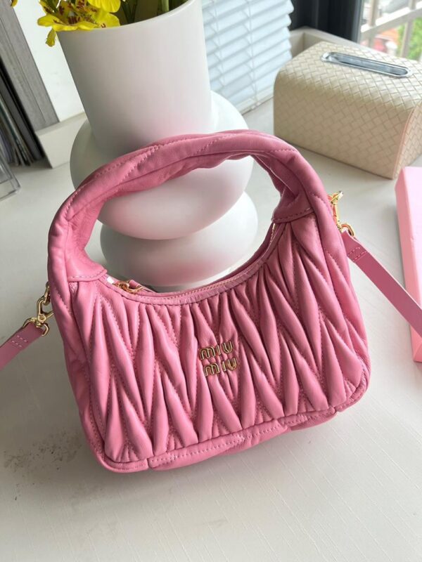 Miu Wander matelassé nappa mini hobo bag - Image 4
