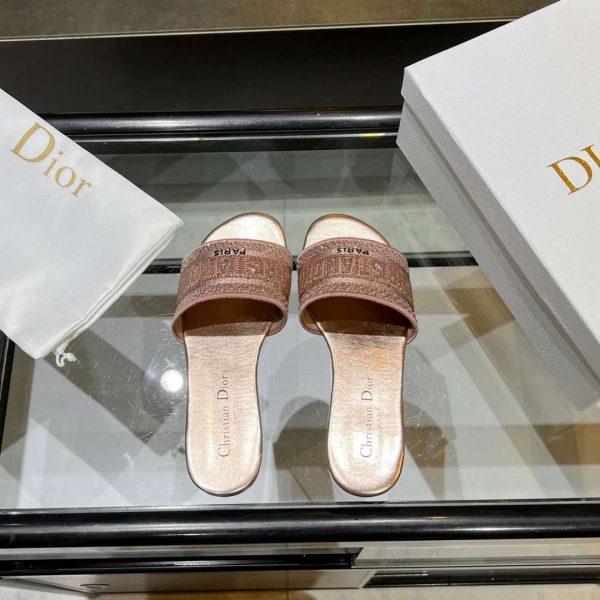 Dway slides Cotton Embroidered with Metallic Thread and Strass Super A - Image 4