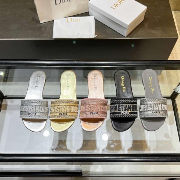 Dway slides Cotton Embroidered with Metallic Thread and Strass Super A - Image 9