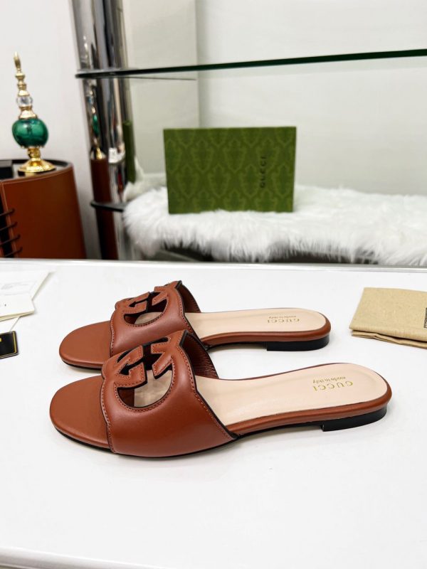 GG Interlocking G Cut Out Slide Sandals - Image 2